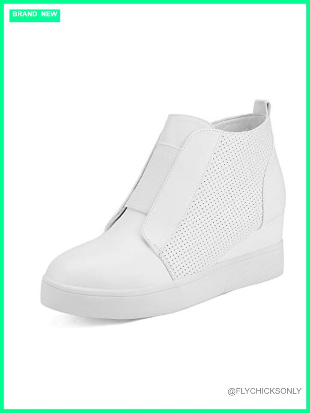Women's Platform Wedge Sneakers Ankle Booties with Perforated Upper